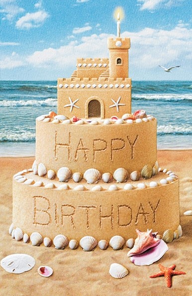 Birthday Wishes Sand castle greeting cards