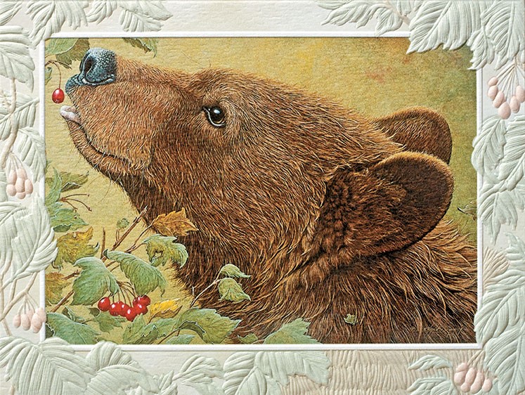 The Berry Picker | Bear embossed note cards