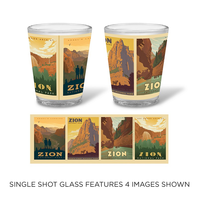 Zion Scenes Shot Glass | National Park themed shots