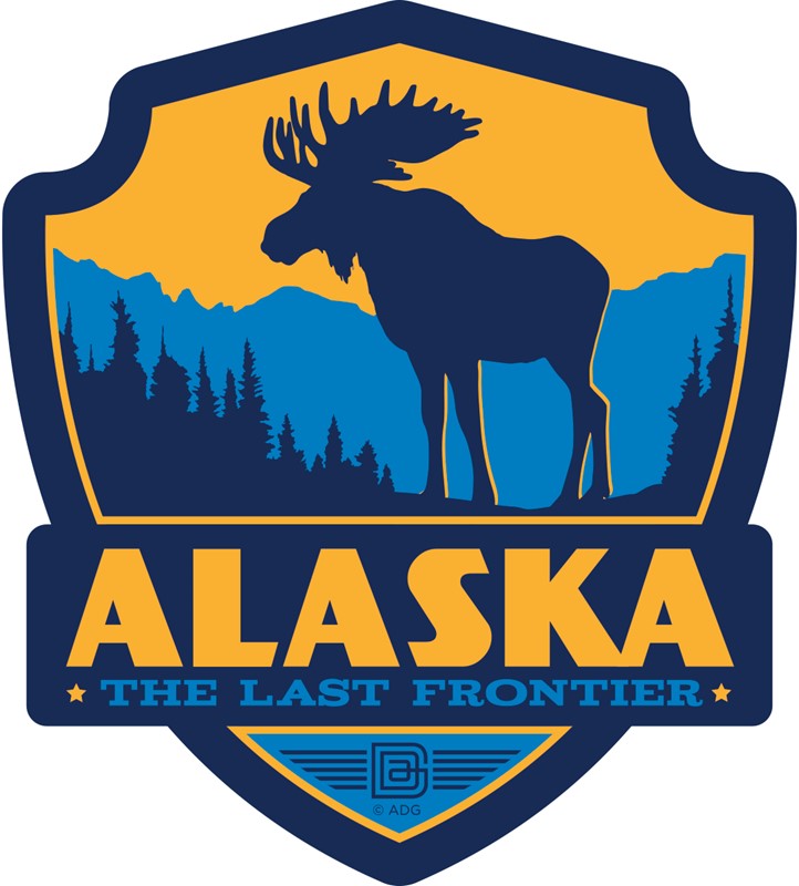 Alaska Moose Emblem Sticker | American Made