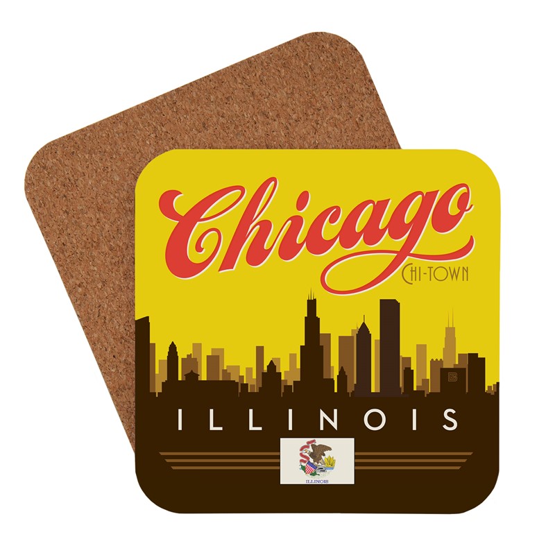 Chicago Sunset Skyline | American Made Coaster