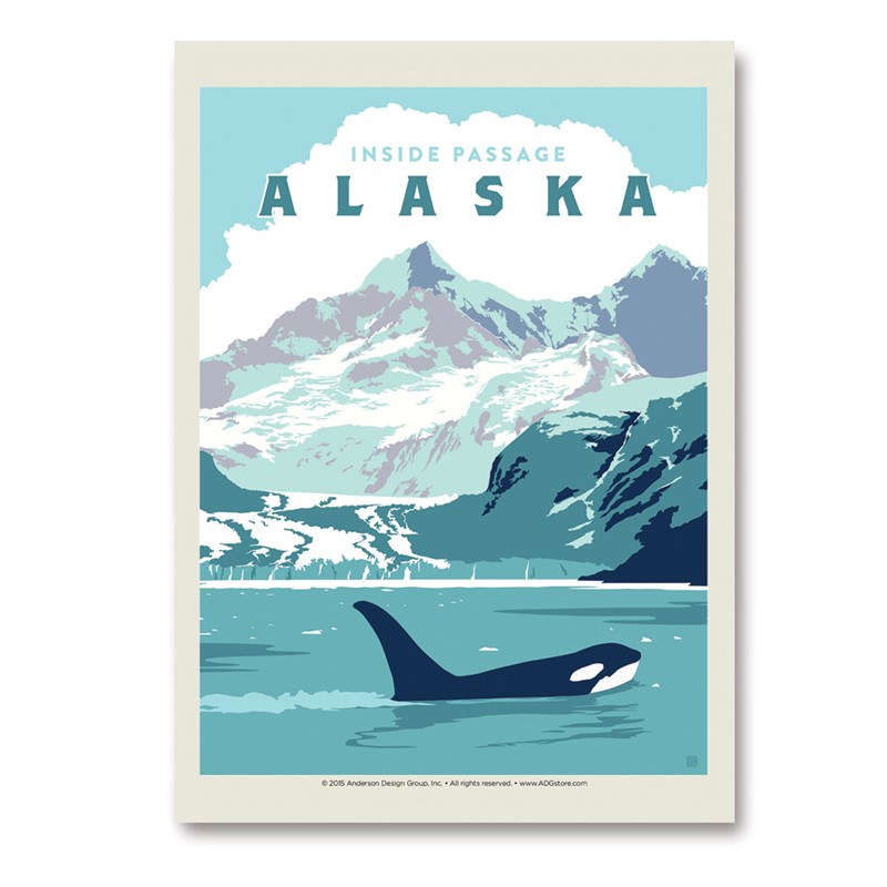 AK Inside Passage Orca | Vertical Sticker