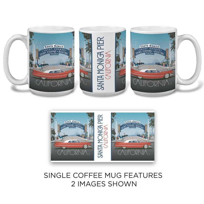 Santa Monica Pier Classic Sign Mug | Tourist Courts