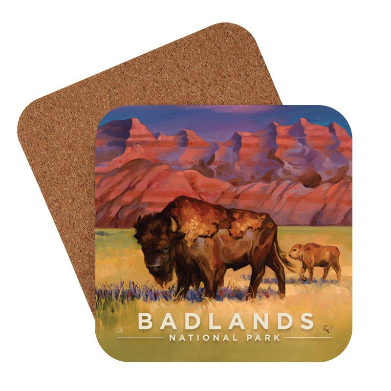 Badlands NP Bison Coaster | USA Made