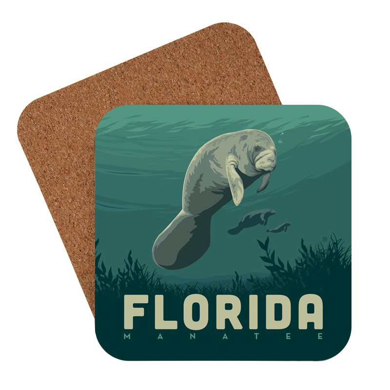 FL Manatee | American made coaster