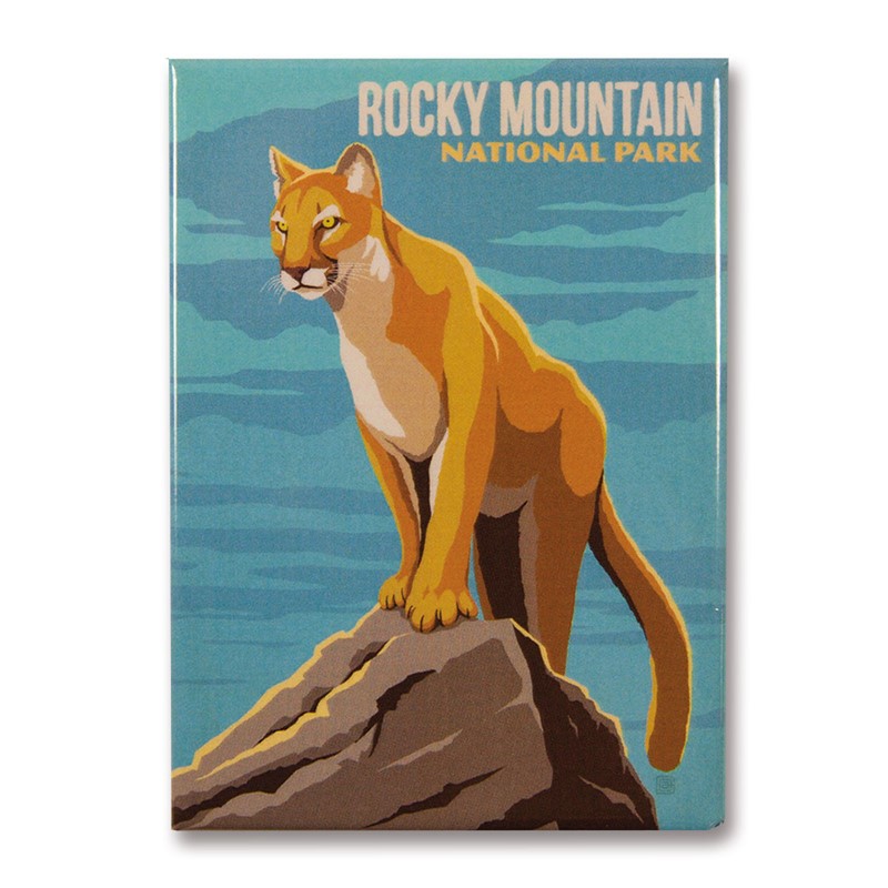 Rocky Mountain Cougar Magnet | Metal Magnet