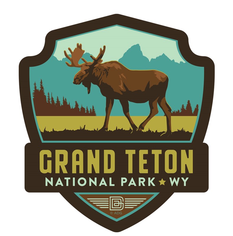 Grand Teton Moose Emblem Wooden Magnet | American Made