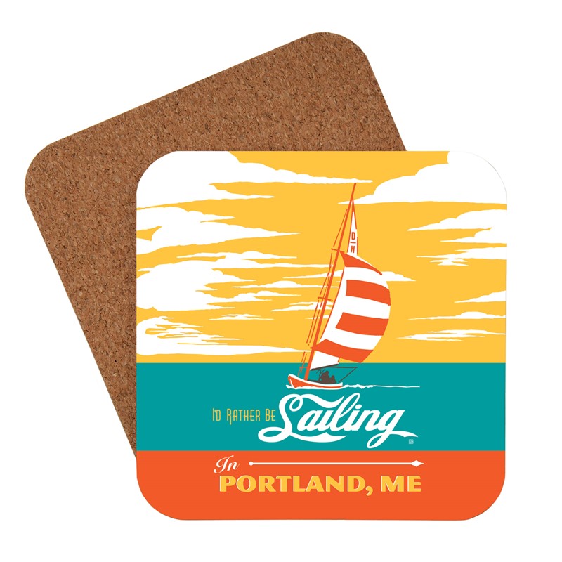 I'd Rather Be Sailing in Portland, ME Coaster | American made coaster