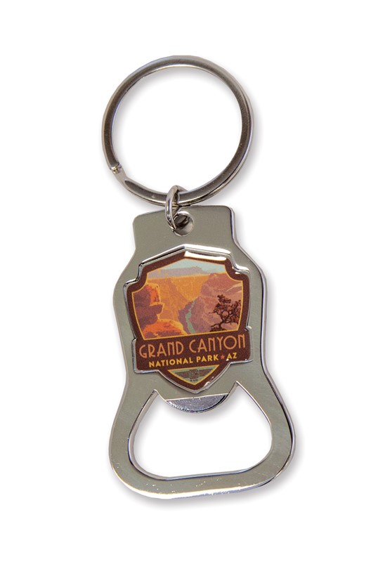 Grand Canyon Riverview Emblem Bottle Opener Key Ring | American Made