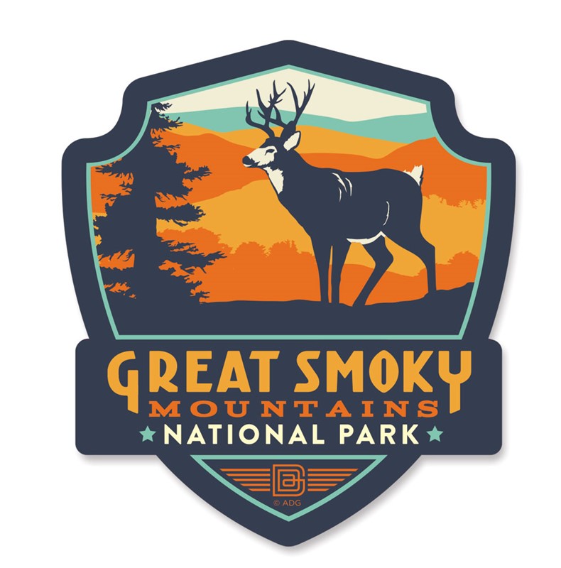 Great Smoky Deer Emblem Wooden Magnet | American Made