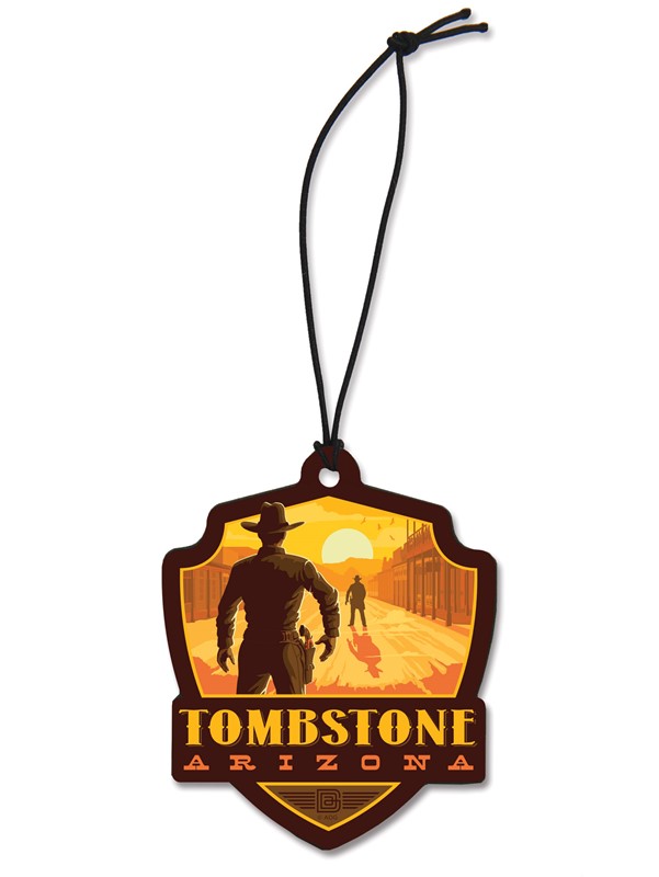 Tombstone, AZ Gunslingers Emblem Wooden Ornament | American Made