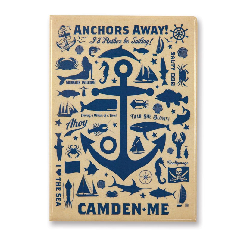 Anchor Pattern Print Camden Magnet | American Made Magnet