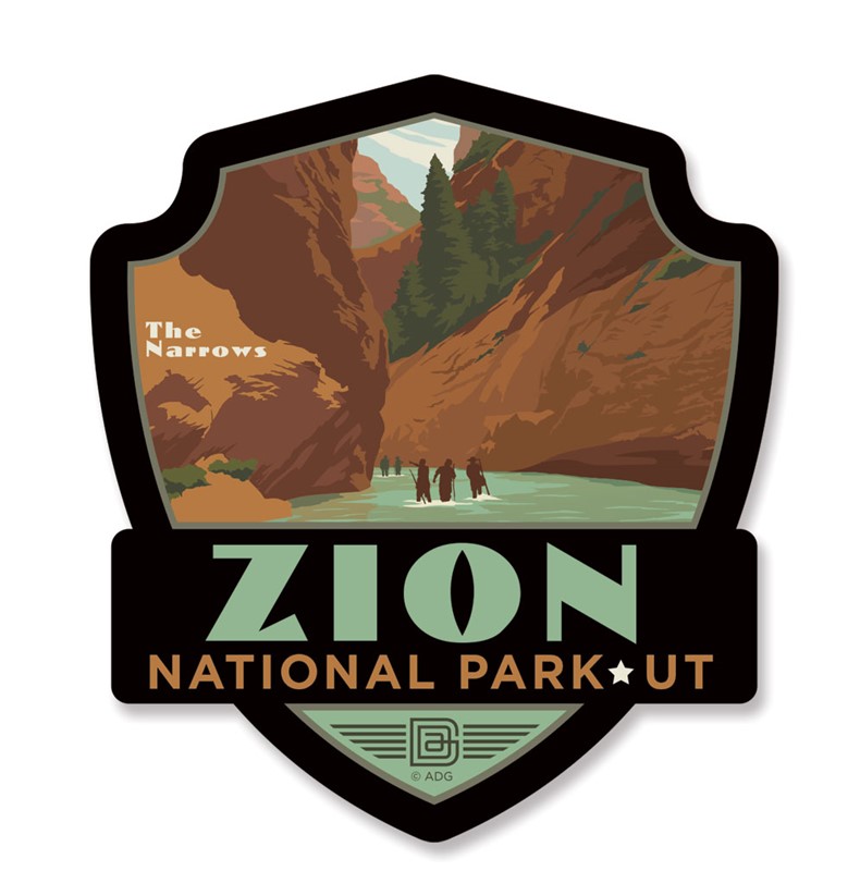 Zion The Narrows Emblem Wooden Magnet | American Made