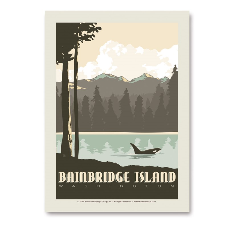 WA Bainbridge Island Outdoors Vert Sticker | Vertical Sticker