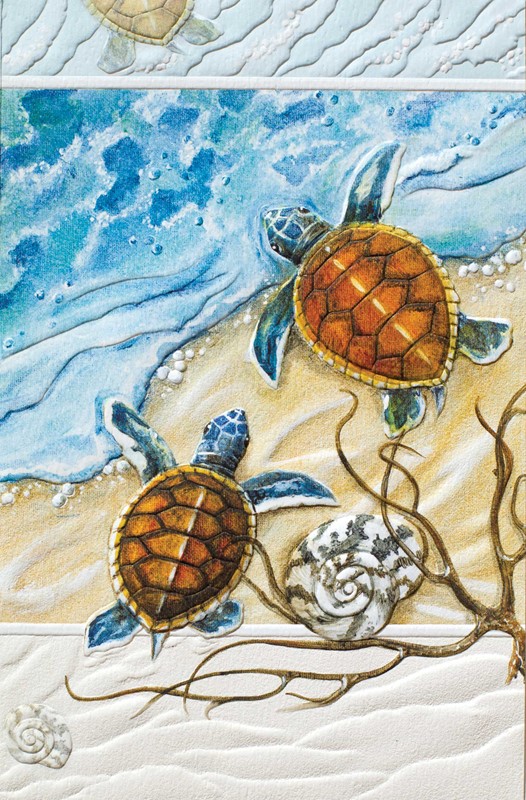 Two Turtles (TY) | Embossed thank you greeting cards