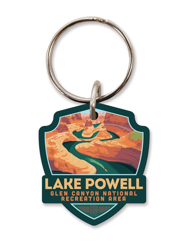 AZ/UT Lake Powell Emblem Wooden Key Ring | American Made