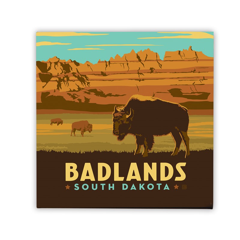 Badlands, SD Square Magnet | Metal Magnet