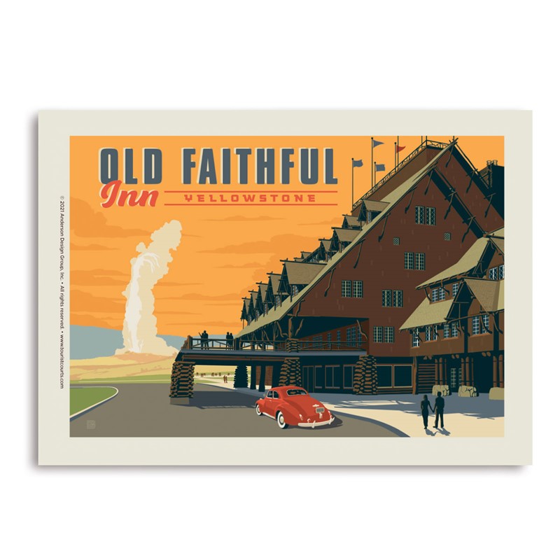 Yellowstone Old Faithful Inn Vert Sticker | Made in the USA