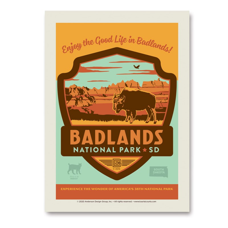 Badlands NP Emblem Print Vert Sticker | Made in the USA