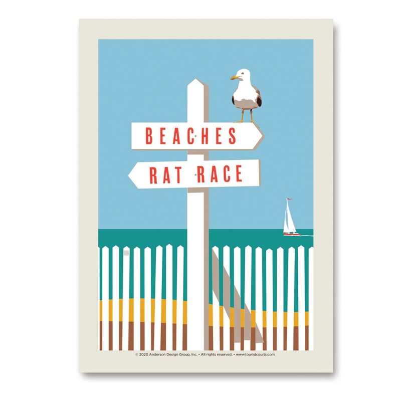 Beaches/Rat Race Vert Sticker | Made in the USA