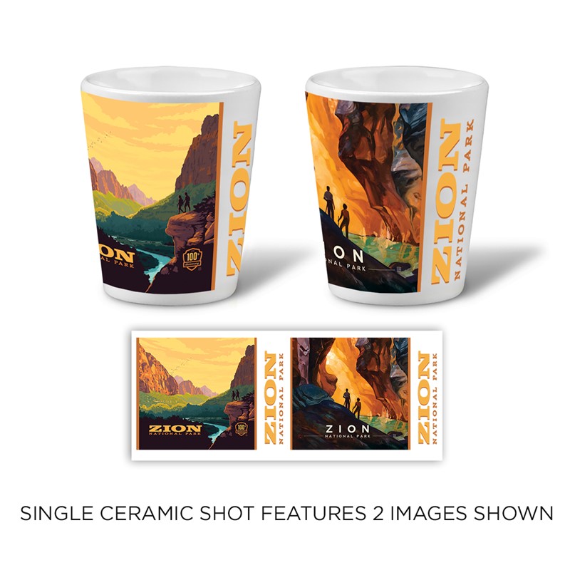 Zion 100th/Zion Virgin River Narrows Ceramic Shot | Printed in the USA