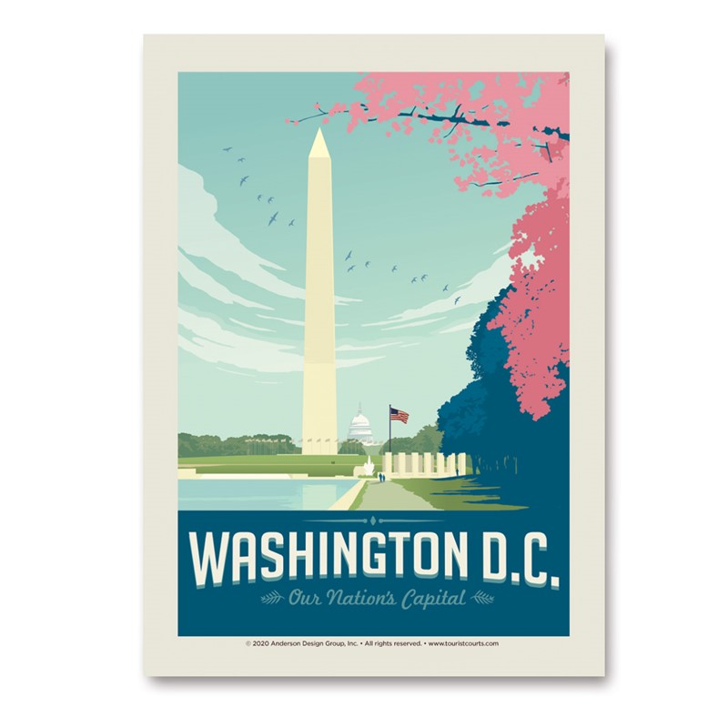 Washington, DC Cherry Blossoms Vert Sticker | Made in the USA