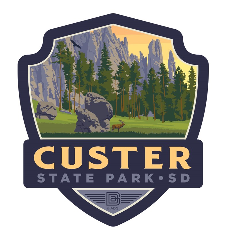 Custer State Park SD Emblem Wooden Magnet | American Made