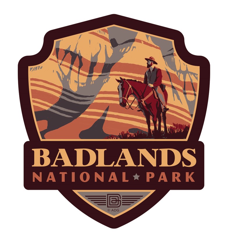 Badlands NP Song of Solitude Emblem Wood Magnet | American Made