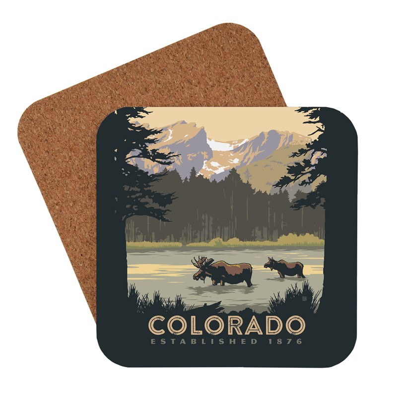 Sprague Lake Moose CO Coaster | American made coaster