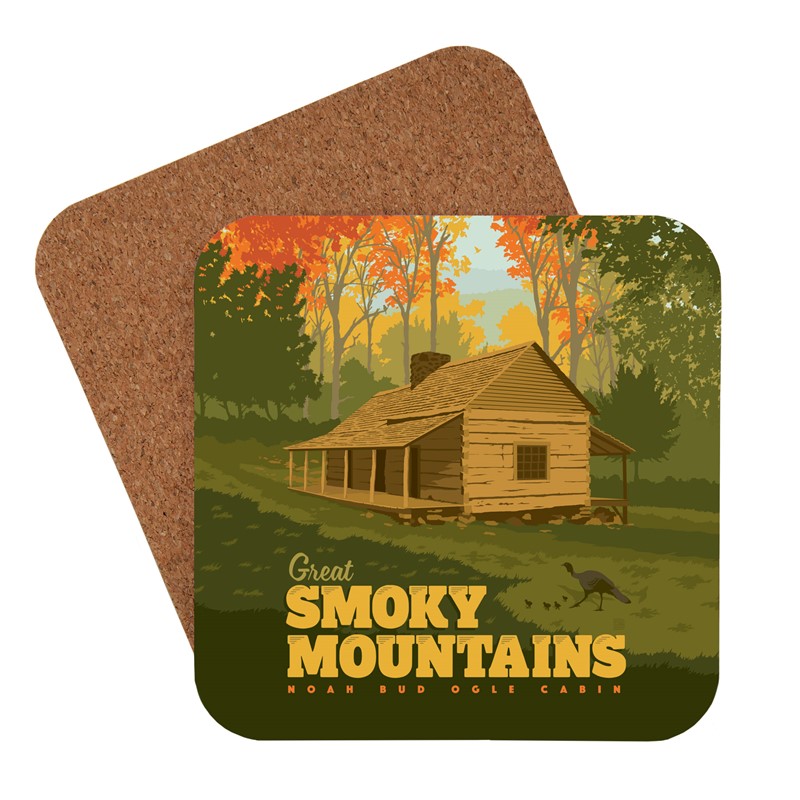 GSM NP Noah Bud Ogle Cabin Fall Coaster | American Made Coaster