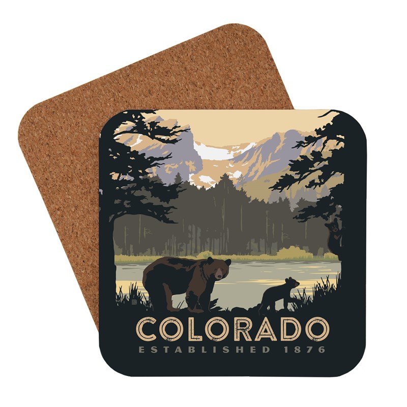 Sprague Lake Bears CO Coaster | American made coaster