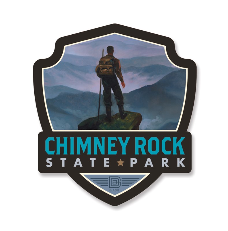 Chimney Rock State Park Emblem Wooden Magnet | American Made