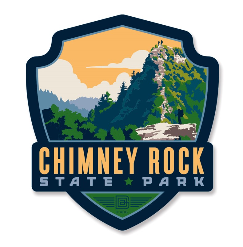 Chimney Rock State Park Emblem Wooden Magnet | American Made