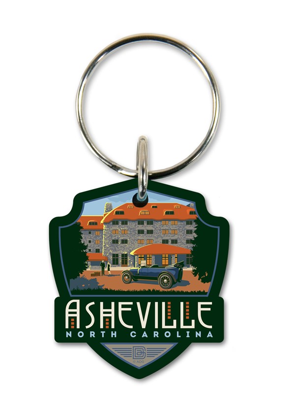 Asheville NC Emblem Wooden Key Ring | American Made