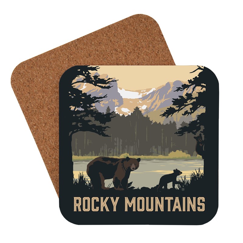 Rocky Mountains Bear Coaster | American made coaster