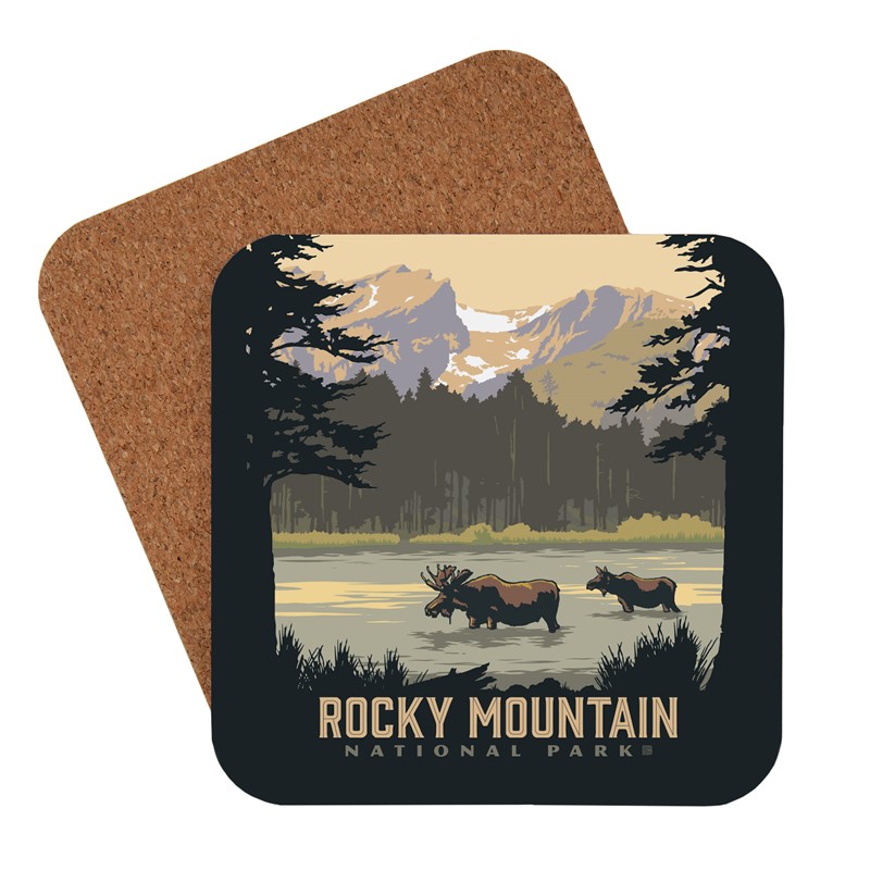 RMNP Sprague Lake Moose Coaster | American Made Coaster