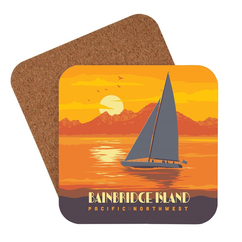 Pacific North West Bainbridge Island Sailing Coaster | American Made Coaster