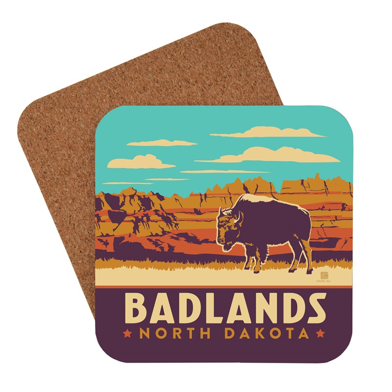 Badlands ND Emblem Coaster| American Made Coaster