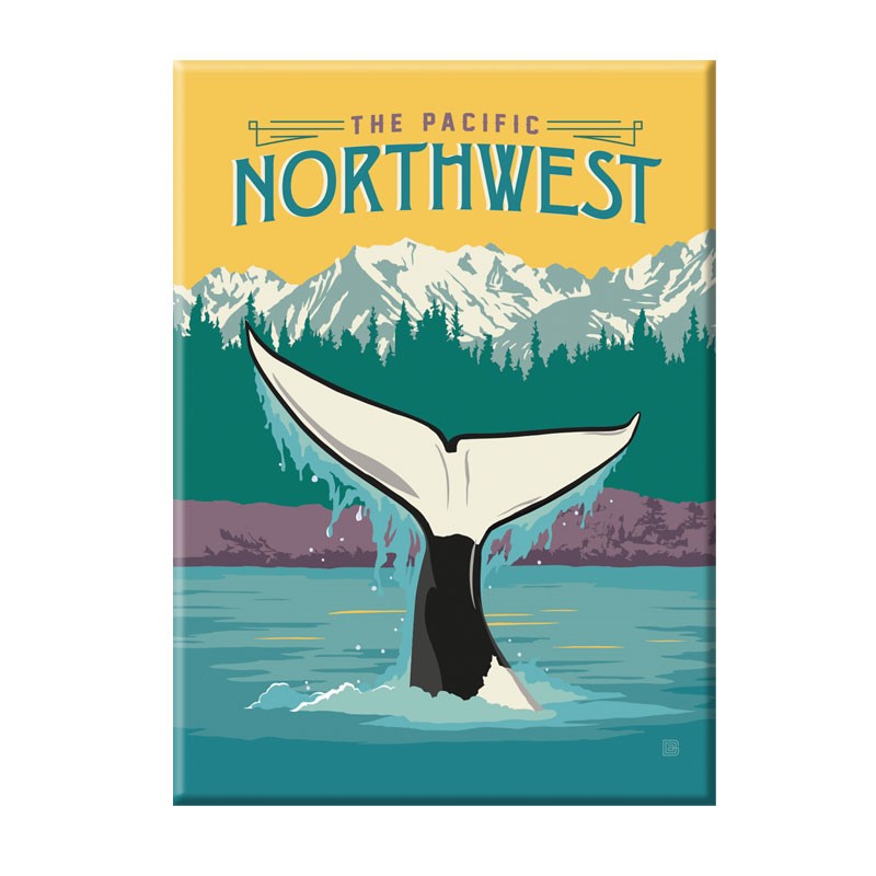 PNW Whale Tail Magnet | American Made Magnet