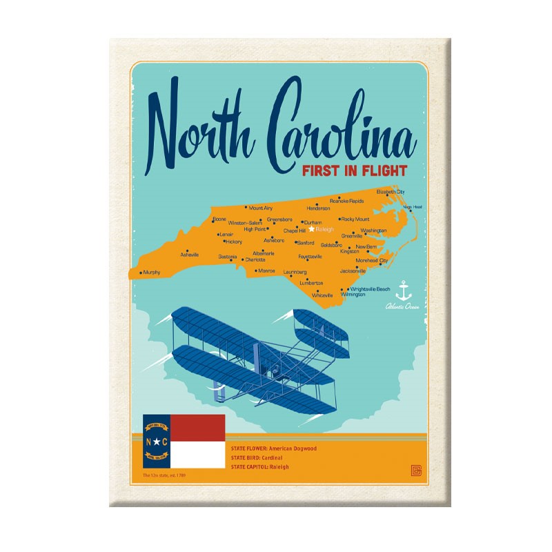 North Carolina Map Magnet | American Made Magnet