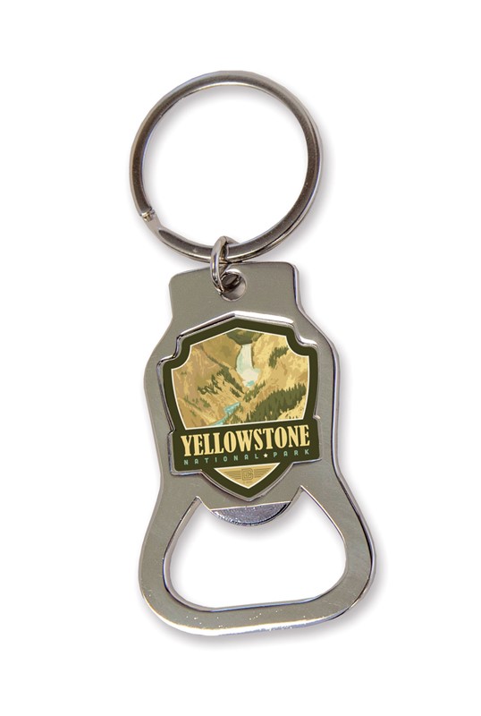 Yellowstone NP Emblem Bottle Opener Key Ring | American Made