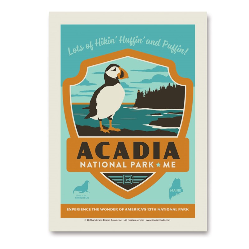 Acadia NP Emblem Print Vert Sticker | Vertical Sticker