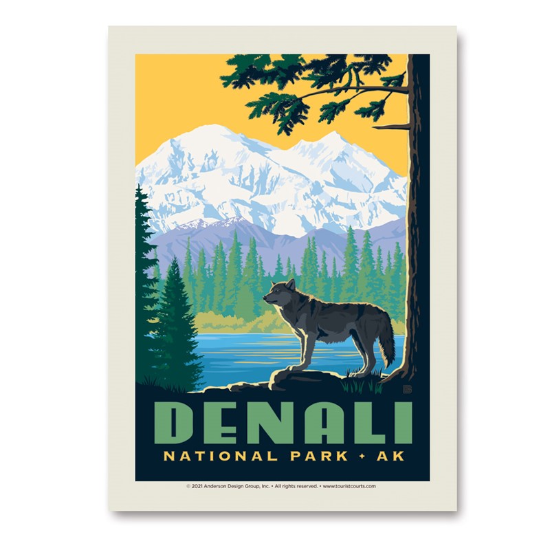 Denali National Park Wolf Vert Sticker | American Made