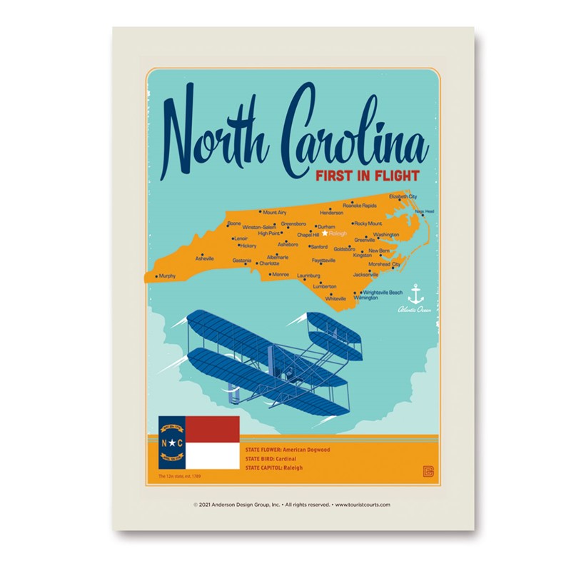 North Carolina Map Vert Sticker | Vertical Sticker