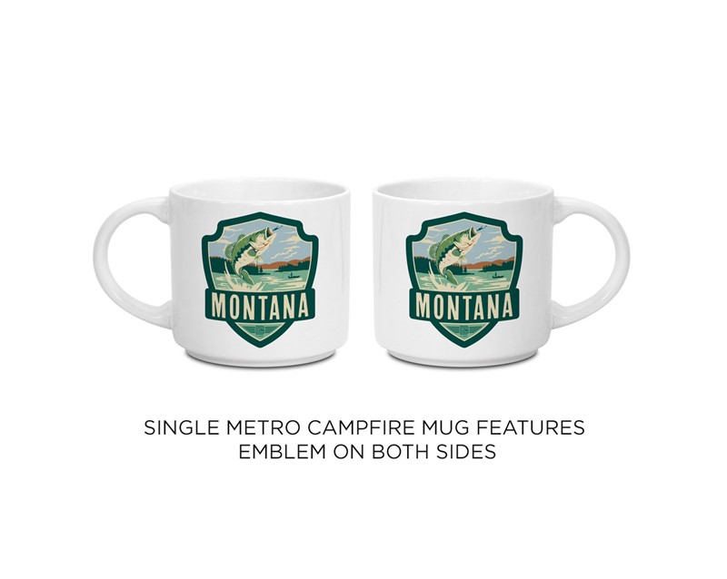 Montana Gone Fishing Emblem Metro Mug | Tourist Courts