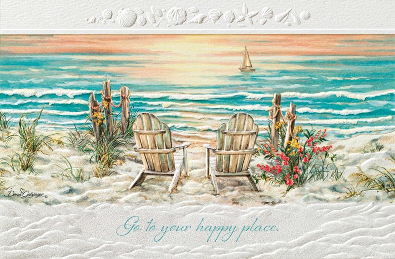 Life Is Better At The Beach | Scenic embossed greeting cards