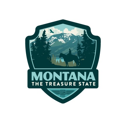 Montana Majestic Magical Horseback Emblem Magnet | Vinyl Magnets