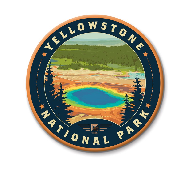 Yellowstone NP Prismatic Springs Circle Magnet | Circle Magnets