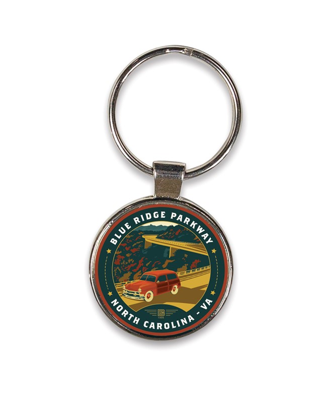 Blue Ridge Parkway Circle Dome Key Ring | American Made