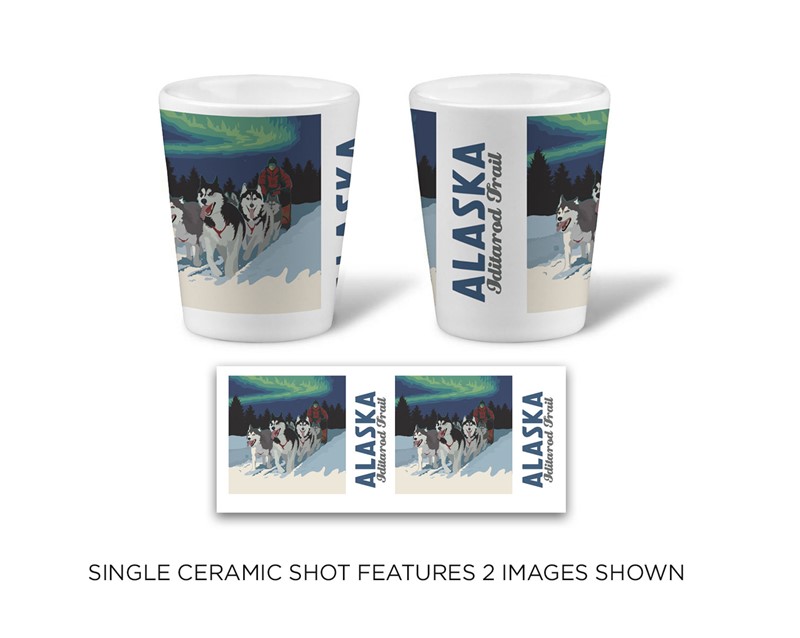 Alaska Dog Sled Ceramic Shot | Printed in the USA